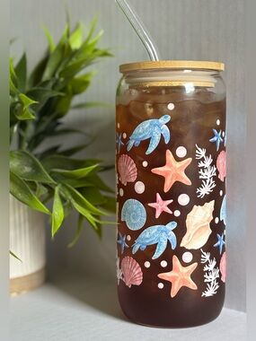 Coastal Glass Can Cup – 16oz 🌊